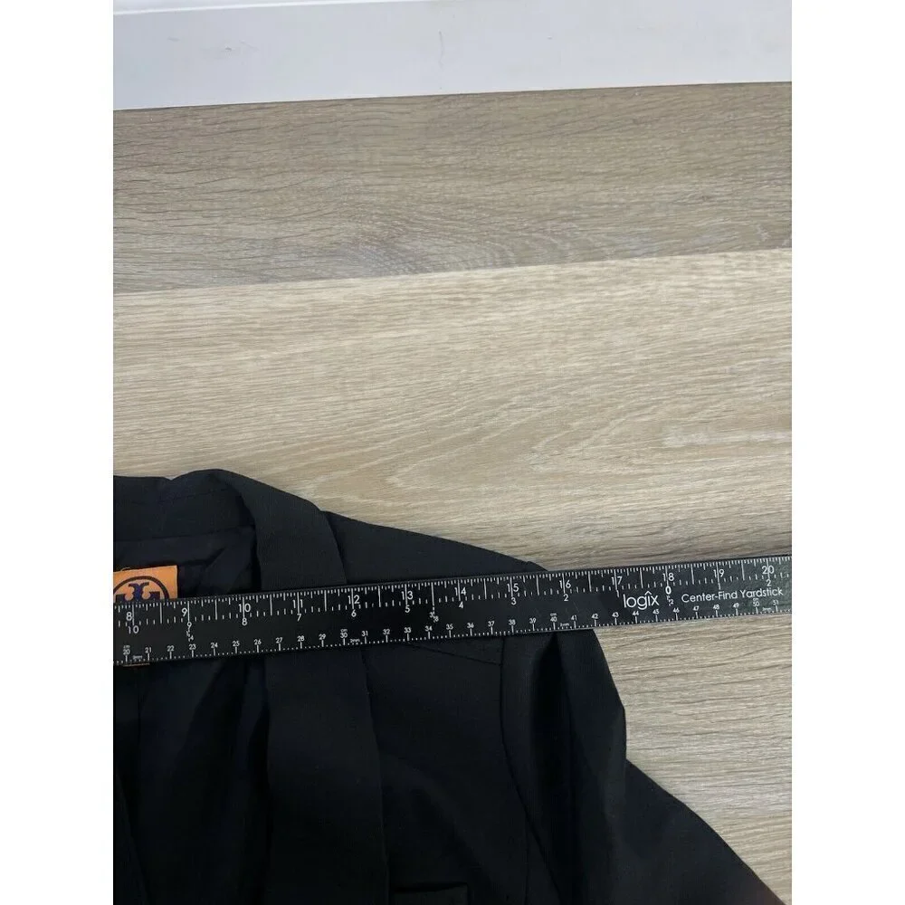 Tory Burch Black Wool Blend Blazer Small Sz 4 Office Siren Designer Chic